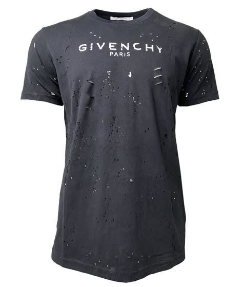 givenchy tee shirt troué|givenchy graphic crewneck t shirt.